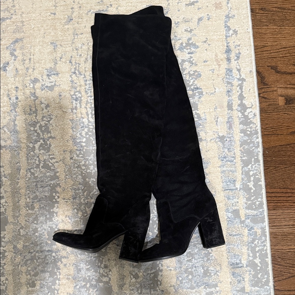 Polo - Black Women's Suede Knee-High Boots
